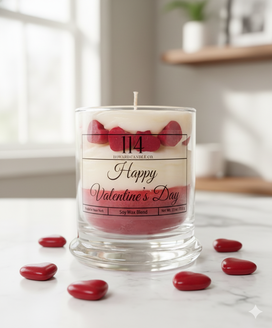 Happy Valentine's Day- Magnolia and Peony Scented Candle