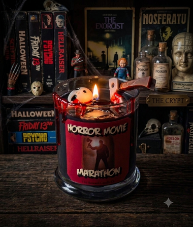 Horror Movie Marathon Candle