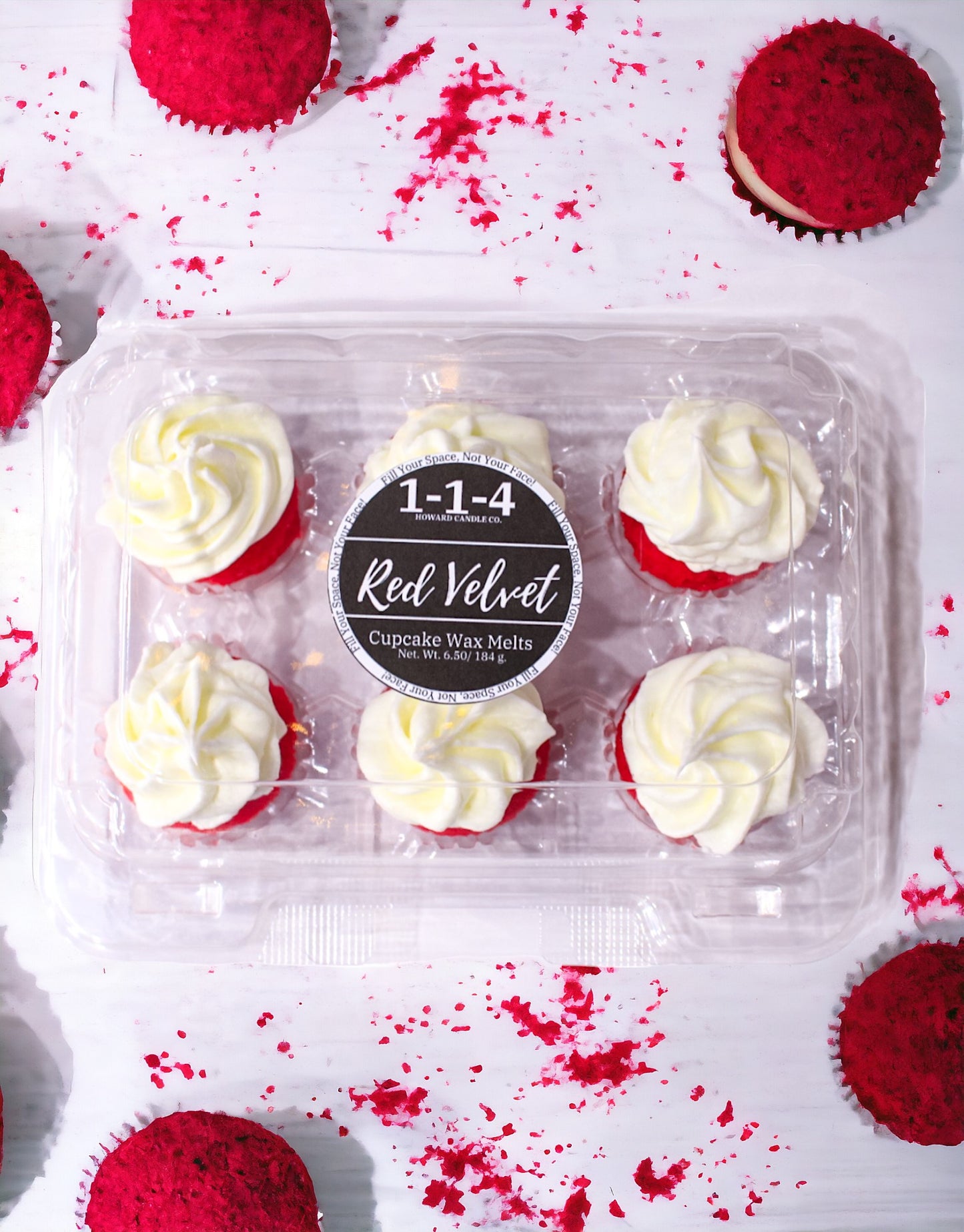 Red Velvet -6 Piece Mini Cupcake Wax Melts