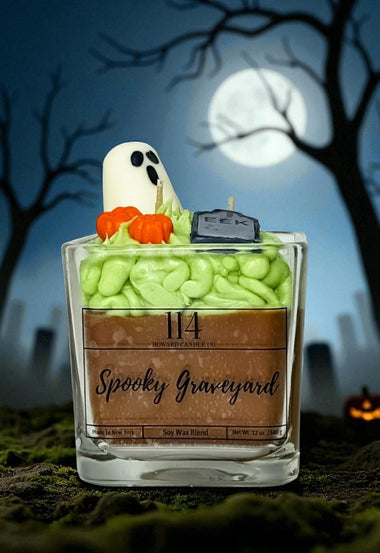 Spooky Graveyard Halloween Candle