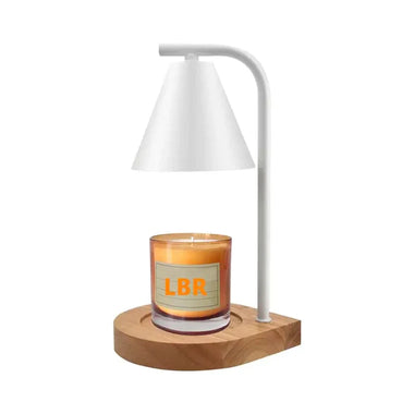 White Metal & Wood Base Electric Warmer